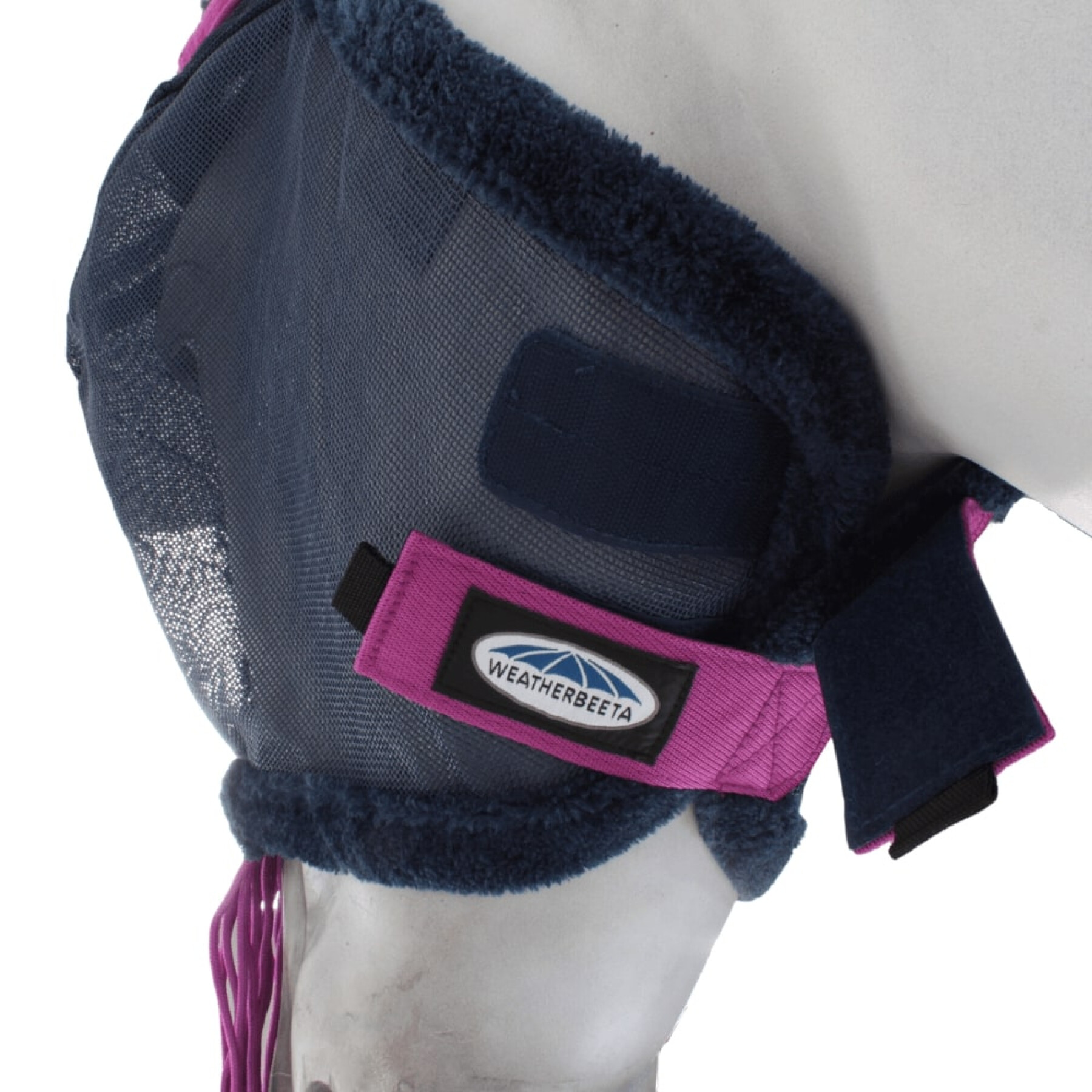 Máscara para moscas de cavalo em malha resistente com proteção para as orelhas e borlas Weatherbeeta Comfitec Deluxe