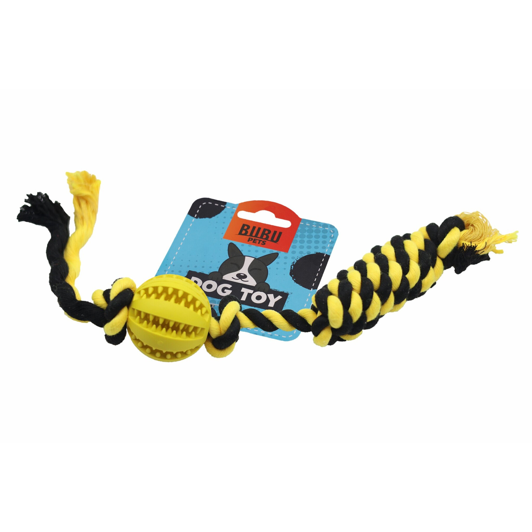 Brinquedo de basebol dentário para cães com corda de algodão BUBU Pets
