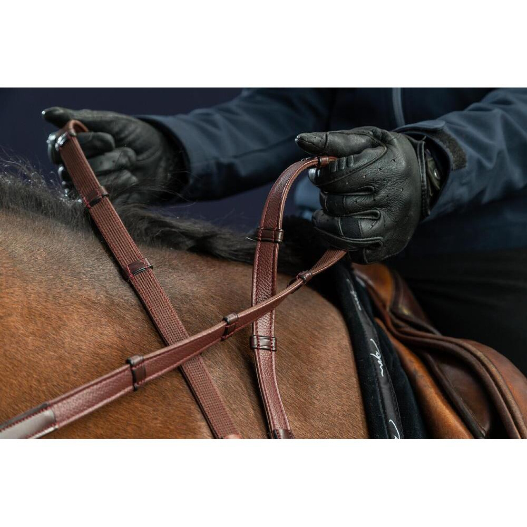 Rédeas de couro para cavalos com 7 suportes Dy’on Hunter 5/8"