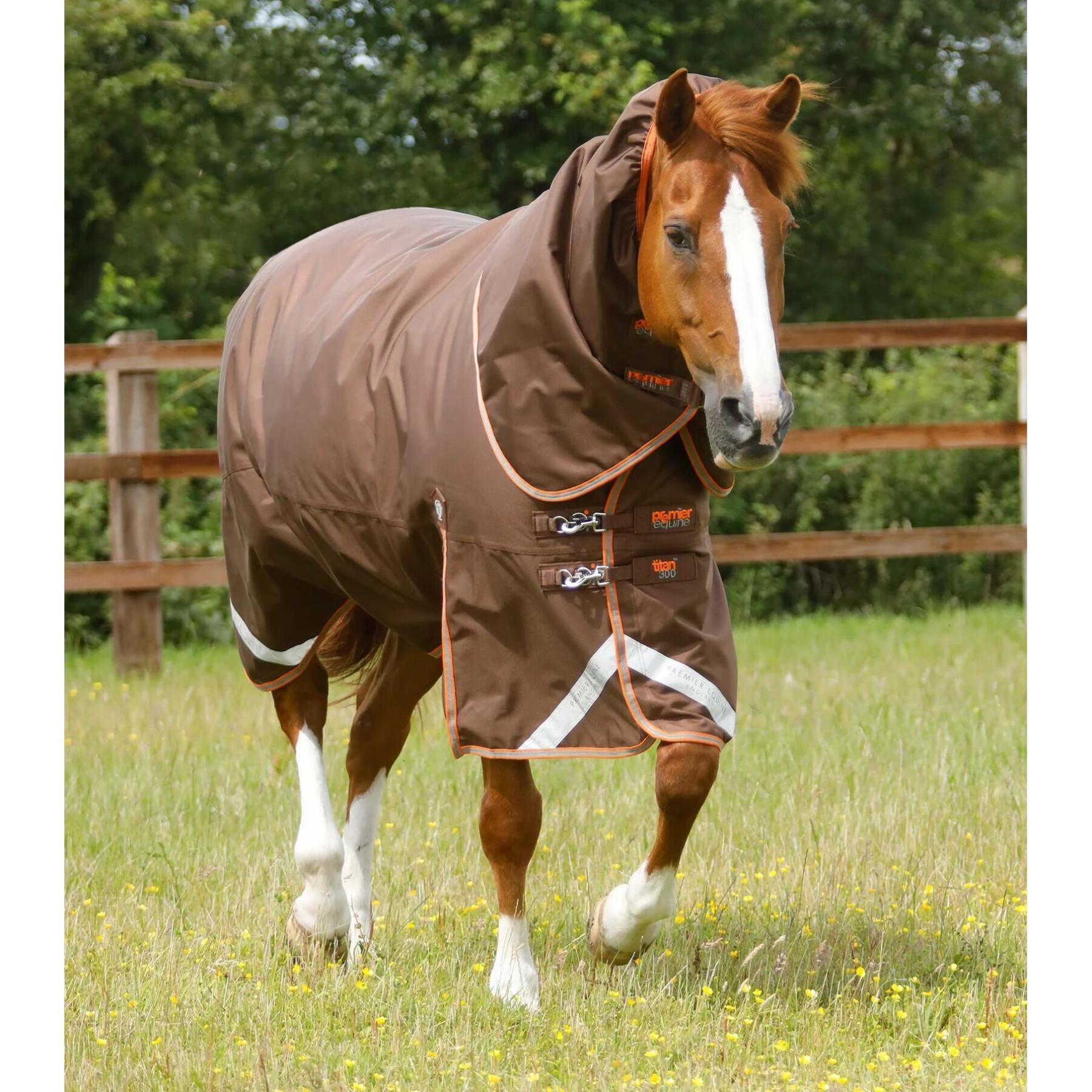 Manta para cavalo ao ar livre com cobertura de pescoço Premier Equine Titan 300 g