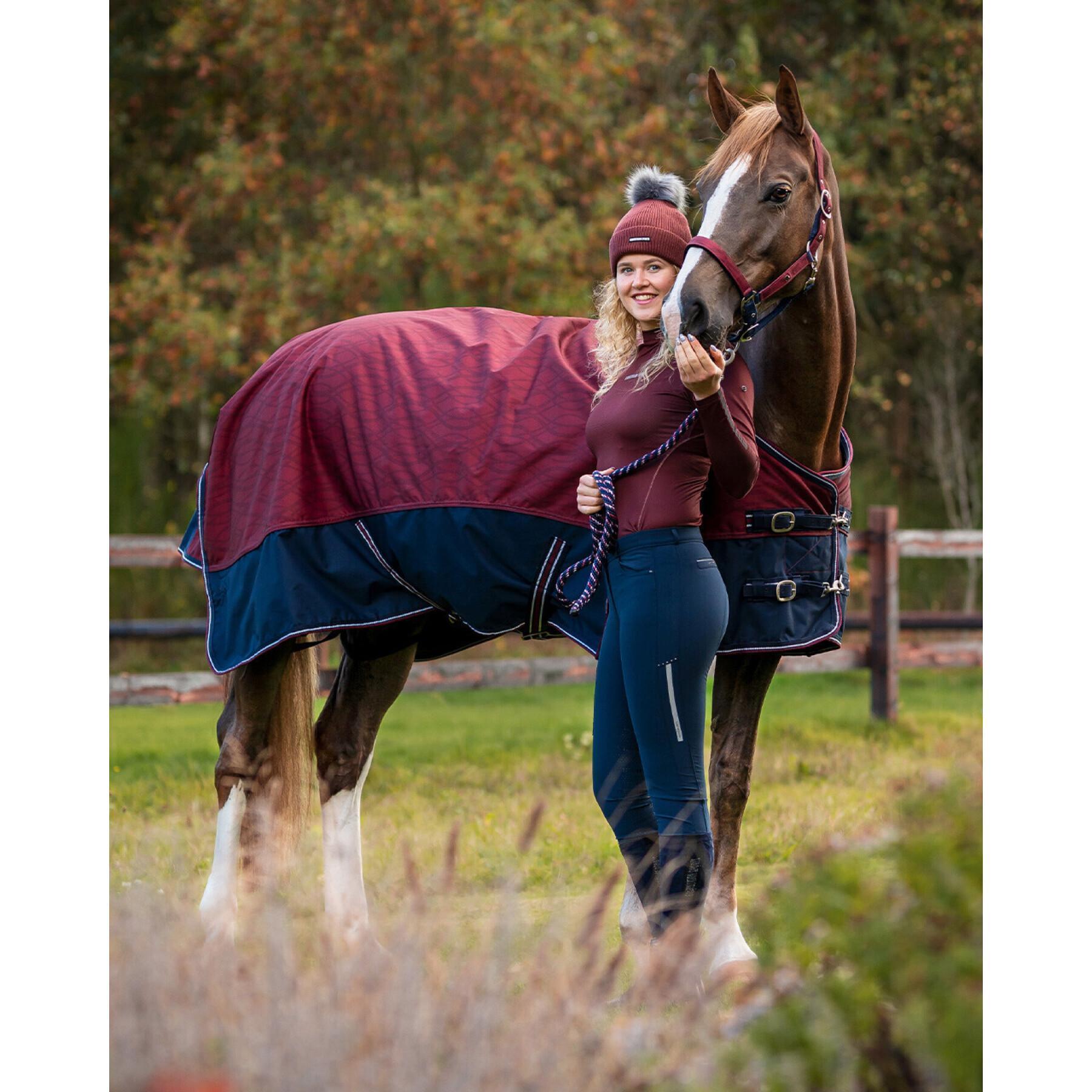 Manta de lã impermeável para cavalos QHP collection Cherry 50gr