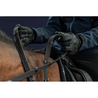Rédeas de couro e tecido para cavalos com 9 barras de retenção Dy’on 5/8"