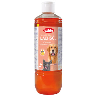 Suplemento alimentar para cães e gatos óleo de salmão Nobby Pet 500 ml