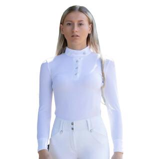 Camisa pólo do concurso de lycra feminina Premier Equine Rossini