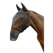 Máscara contra moscas para cavalos com proteção para as orelhas e franja para as narinas Covalliero