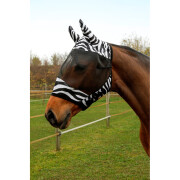 Máscara anti-moscas para cavalos com proteção auricular Covalliero Zebra